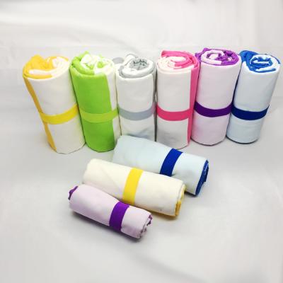 Thin Recycled Microfiber Suede Towel Striped Beach Towel Summer Quick Dry