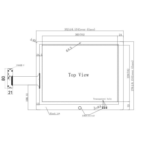 Open Frame PCAP Touch Screen Panel 15.0 Inch For All In One Touch Monitor