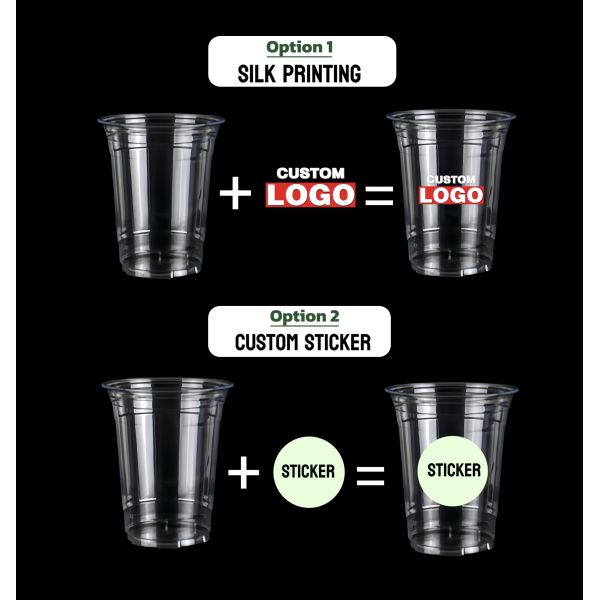 Multi-capacity Smoothie Cold Drink Iced Coffee Disposable PET Cup with Lid 