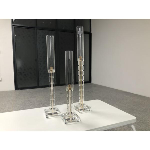 Кристалл Церемония Стеклянный свадебный свечник набор 3 шт 57cm 71cm 81cm