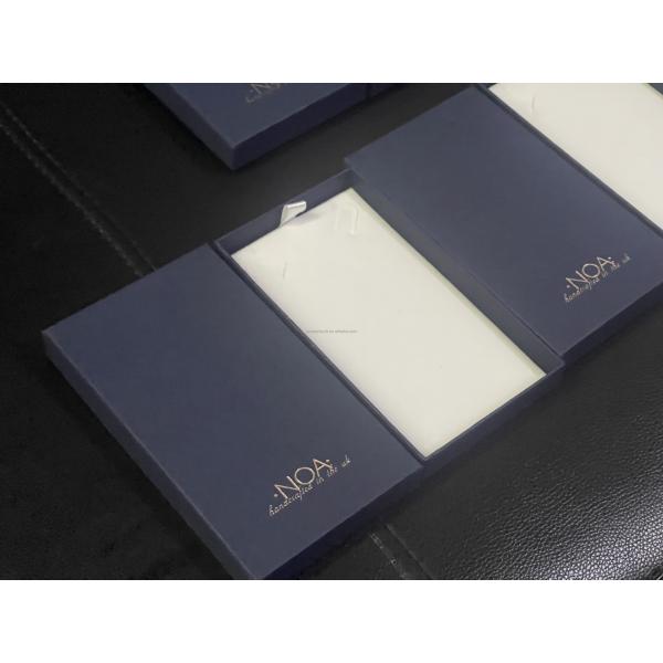 Blue Paper Necklace Box and Pads Customized for Jewelry Boxes Material Cardboard/Paper