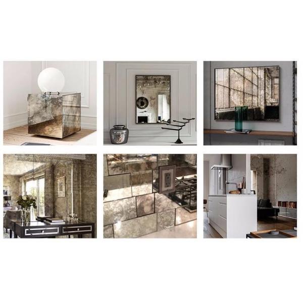 Frameless 4-6mm Antique Mirror Decorative Art Glass for Household Beautification