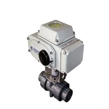Chemical Resistant UPVC Electric Ball Valve Thread Connection Straight Through Type