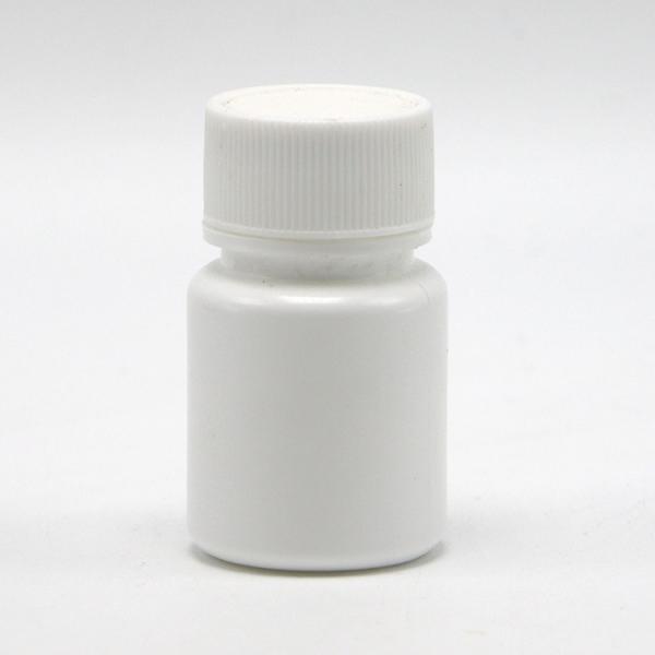 Bouteille vide en plastique blanc de forme ronde en PEHD de 20 ml pour le stockage de l'échantillon de poudre chimique