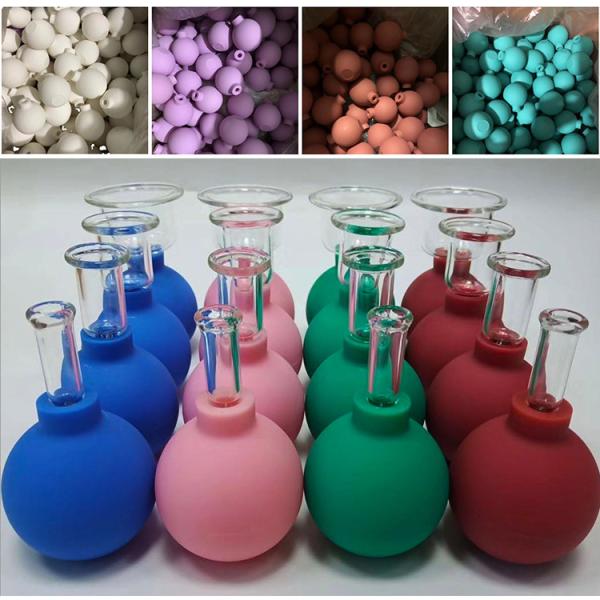 Pink Glass Jars Vacuum Massager Cup Rubber Massage Body Guasha Suction Cups Slimming Anti Cellulite Cans Set