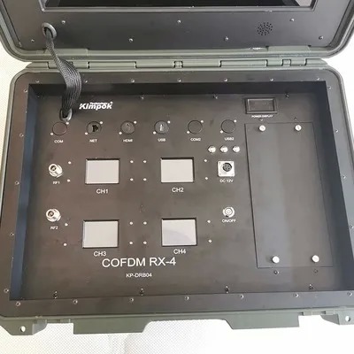 4 Channel COFDM HD Video Transmitter with 17-inch Monitor and AES Encryption for Secure Multi-location Surveillance