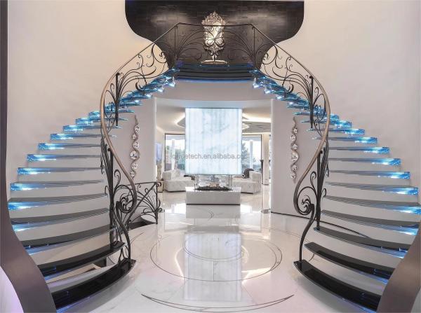 Supermercado Laminado de vidro de segurança Escalinha espiral para decoração de interiores