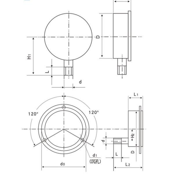 108mm Differential Water Pressure Gauge 300 PSI Water Liquid Gas Y-100BF2