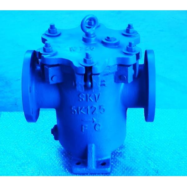 made in china-JIS F7121-MARINE CAN WATER STRAINER，Flange Cast Iron Cylindrical Sea Water Filter