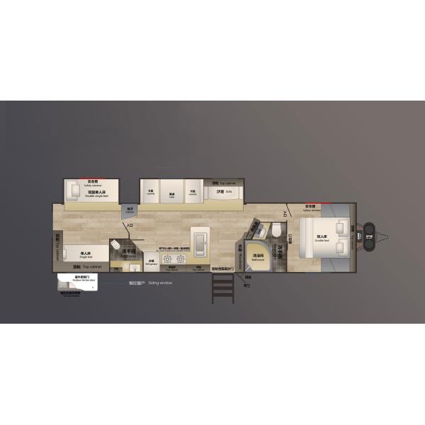 Трейлер большой цапфы детей взрослых 2 трейлера 5 перемещения стеклоткани космоса двойной располагаясь лагерем