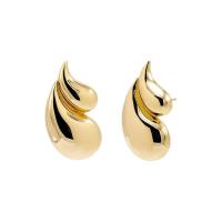 2024 Double Teardrop Fashion 18K Gold Plated Earrings and Customized Logo Acceptance