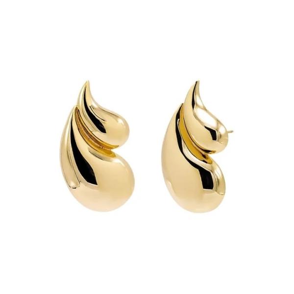 2024 Double Teardrop Fashion 18K Gold Plated Earrings and Customized Logo Acceptance