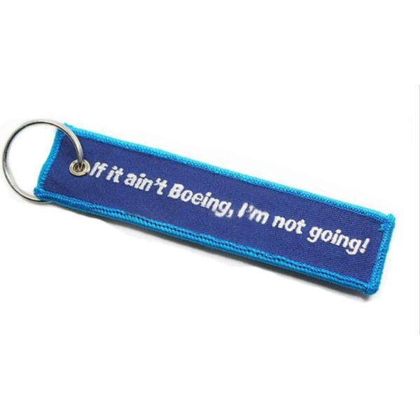 Custom Made Durable Polyester Embroidery Keychain Eco Friendly Key Tag