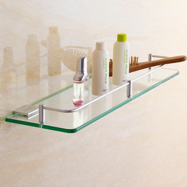 Estante de banheiro de aço inoxidável vidro temperado de 6 mm para armazenamento de sala de estar / banheiro