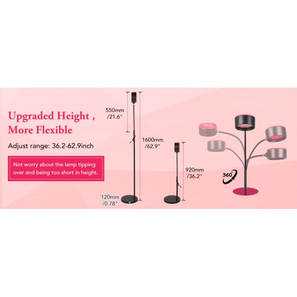 Adjustable Height Red Light Therapy Light Remote Control Infrared Therapy Lights
