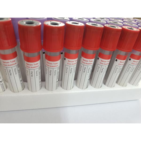 Tubo de extracción de sangre al vacío Rojo liso Sin stock aditivo disponible 13 * 75 mm