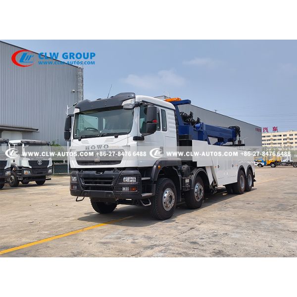 HOWO 8X4 30 Ton Rotary Wrecker Truck with 360° Rotatable Boom and Dual 15-Ton Hydraulic Winches