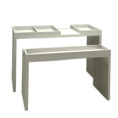 Simple White Cosmetic Product Display Stands , Wooden Makeup Store Cosmetics