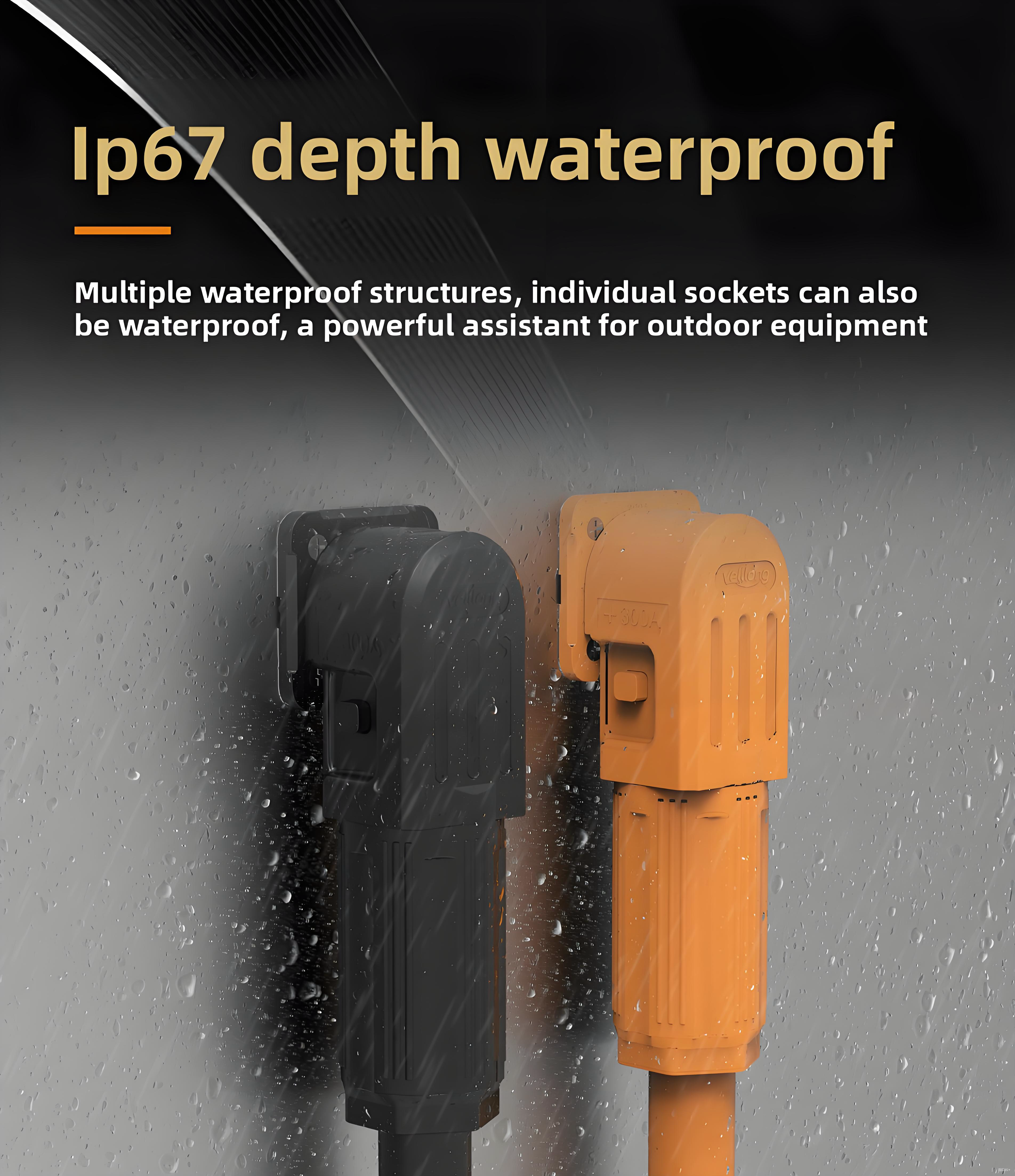 PG50A-OR-IP67 Fixed (Non-Rotatable) Energy Storage Connector - Orange Positive, Stud Mount