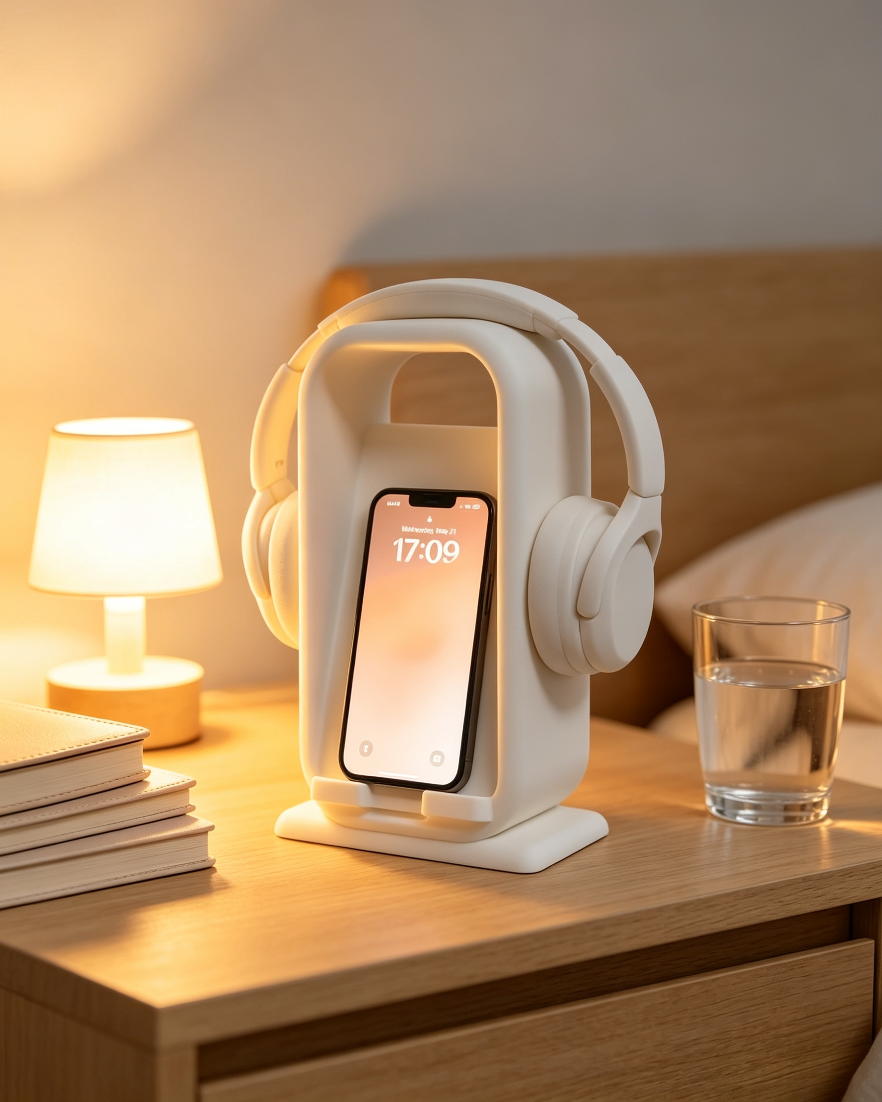 Personalized Digital 3D Printing Rounded Frame Dual Function Phone Headphone Holder