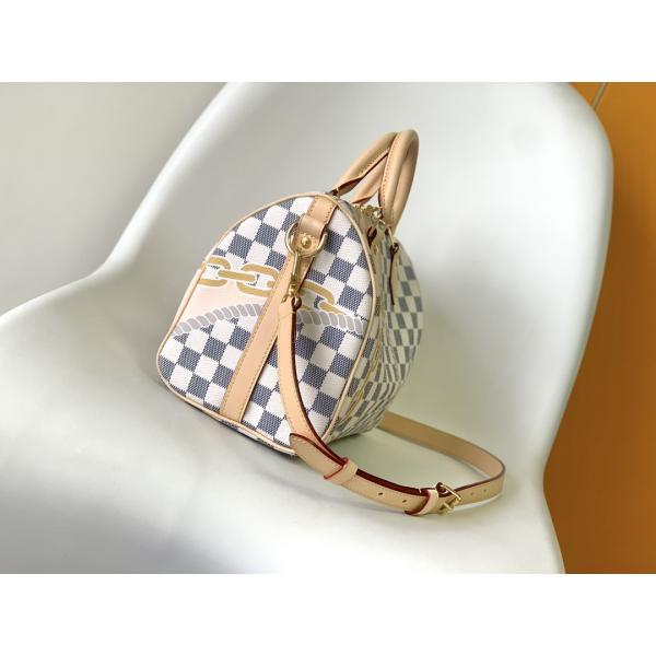 Покрытый холст скоростной Louis Vuitton Damier Azur 25 M46390