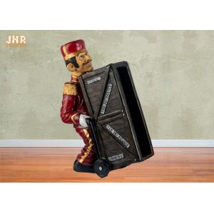 Античный декоративный шкаф бутылки вина скульптуры Батлера Фигурине статуи Полыресин