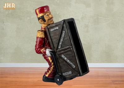 Antique Decorative Polyresin Statue Figurine Butler Sculpture Wine Bottle Rack