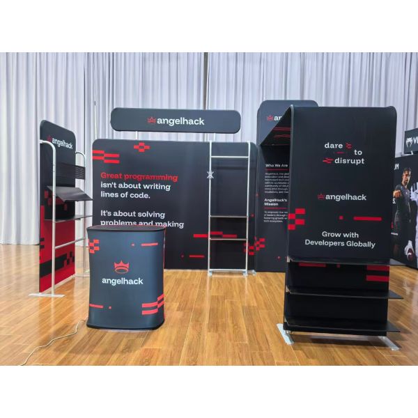 3x3m Trade Show Booth Modular Tension Fabric Display Kit Tool Free Setup