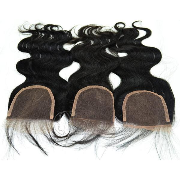 Natural Black Curly Lace Top Closure , 20 Inch Virgin Brazilian Hair Wig
