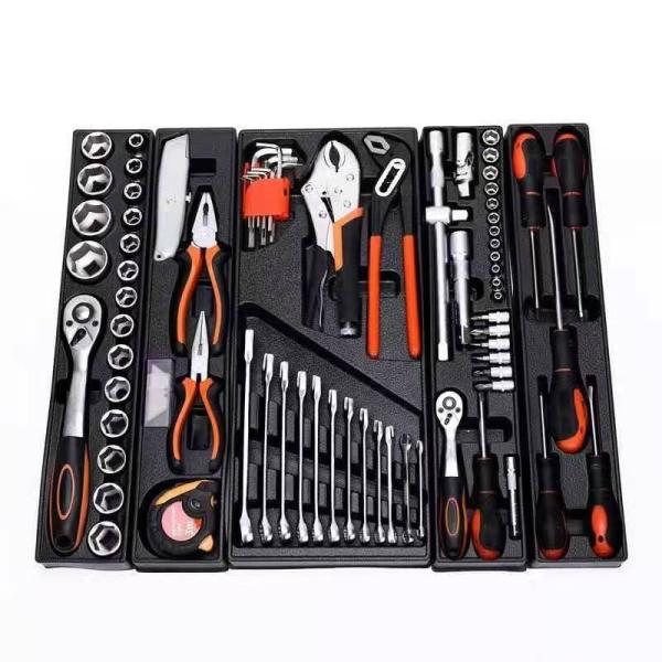Iron Tool Box Combination Set 85 Piece Machine Repair Three Layer Foldable Sleeve Set For Tool