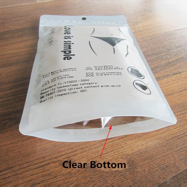 Custom Logo Printing One Side Clear Plastic Women's Underwear Packaging k Bag