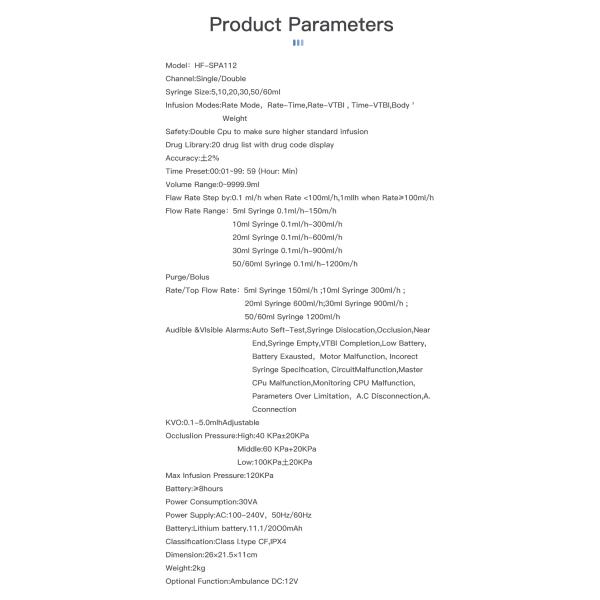 PCA Ambulatory Pet Veterinary Peristaltic Infusion Pump