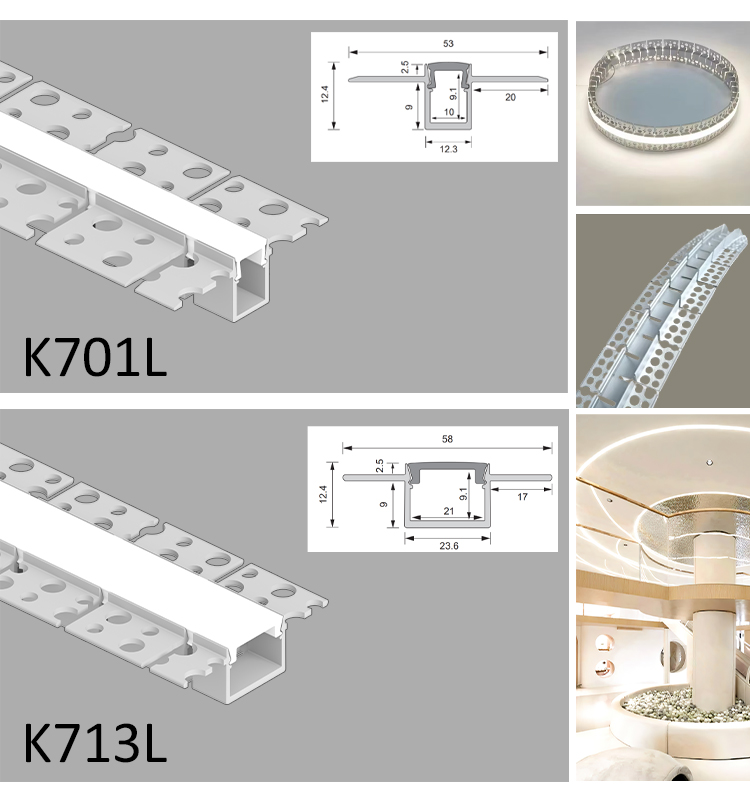 High Quality Anodized LED Strip Aluminium Profile with Customized Length for Surface & Recessed Mounted Installation