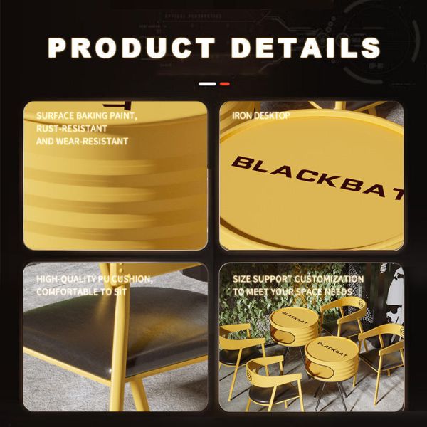 Outdoor Oil Drum Furniture Metal Restaurant Cafe Tables And Chairs Industrial