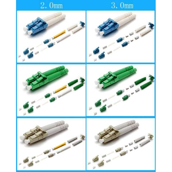 2.0mm 3.0mm Fiber Patch Cord Connectors LC Duplex DX Environment Protection