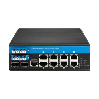 D2*2B Comutador de contorno de fibra industrial LC Connector SM MM Comutador de contorno óptico gerenciado