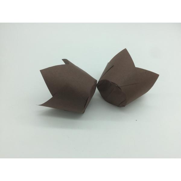 Cake Mold Brown Tulip Cupcake Liners , Tulip Baking Papers Food Grade 4.5cm Bottom