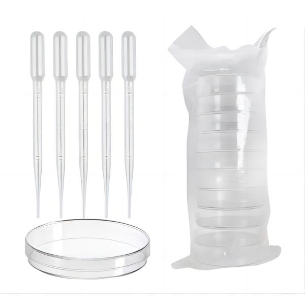 Boîte de Pétri Plastique Laboratoire Transparente Stérile 90x15mm