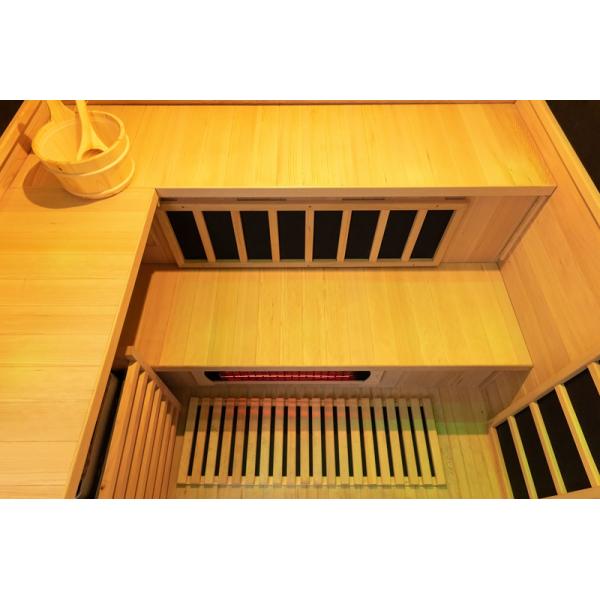 Large Size Solid Wood 4 Person Indoor Infrared Steam Sauna For Home