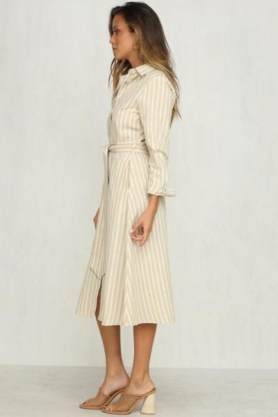 2018 Women Clothing Striped Casual Office Dress