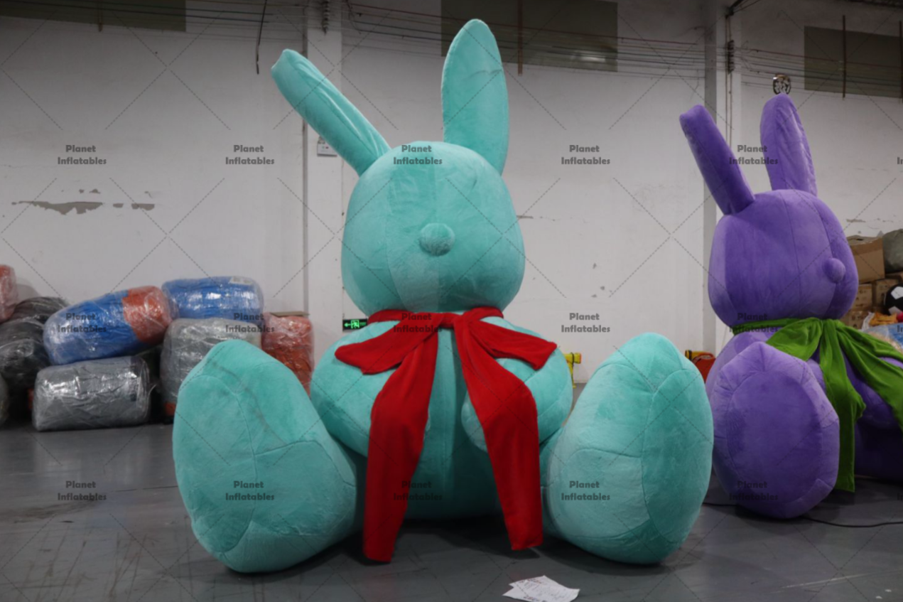Easter Festival Party Decorating Props Inflatable Plush Rabbits,inflatable Cartoon Bunny Balloon