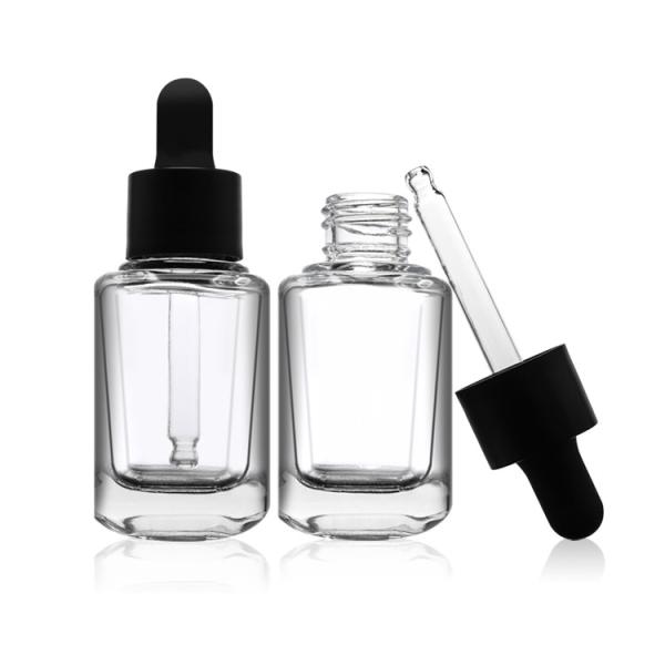 40ml 60ml Serum Dropper Bottles Glass clear Serum Bottles With Screw Cap