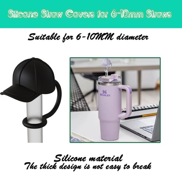Toppers de paja de flores de silicona Reutilizables cubiertas y tapas para 9-10mm Las pajitas se ajustan Stanley 30 & 40oz Stambler Stanley Cap tapa