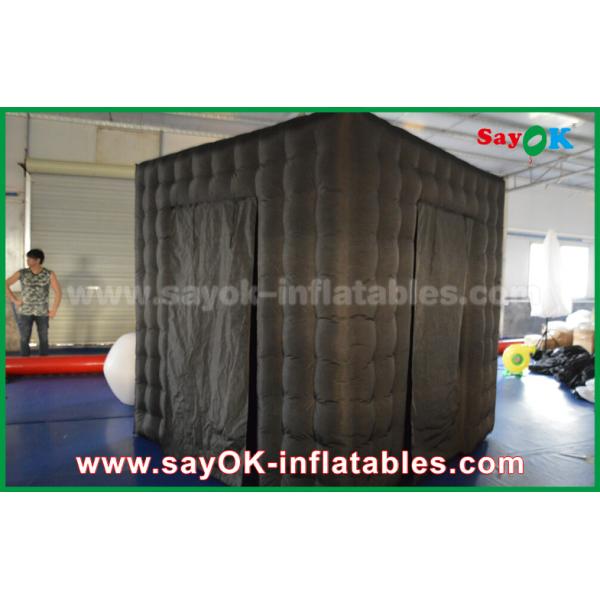 Inflatable Photo Studio 2 Doors Inflatable Photo Booth With LED Light Oxford Cloth 2.5m  Black