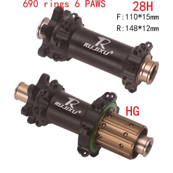 28H Bicycle Hubs 690 Ring 6 PAWS Straight Pull HG/MS/XD Aluminium Alloy Lightweight Mtb Hubs