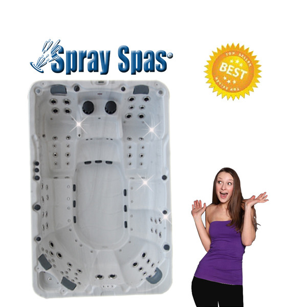 73pcs Massage Jets Outdoor Swim Whirlpool Massage Bathtub with Wood/ Stainless Steel Frame