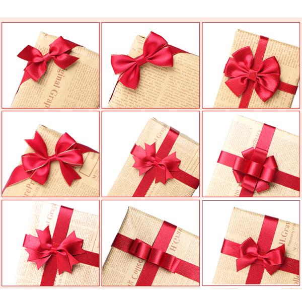 Customizable Satin Elastic Pre-Tied Ribbon Bows for Gift Wrapping Unit 0.03-0.2 USD