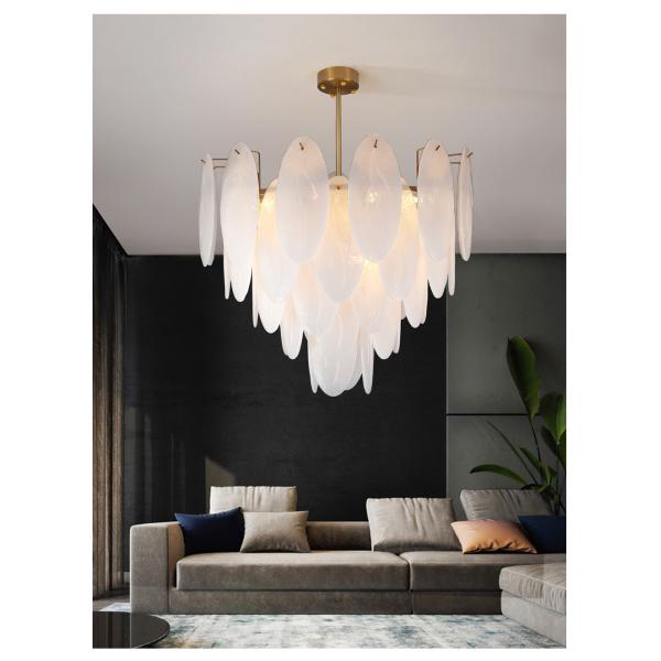 Modern chandeliers for living room glass round art décor leaf chandelier(WH-MI-320)
