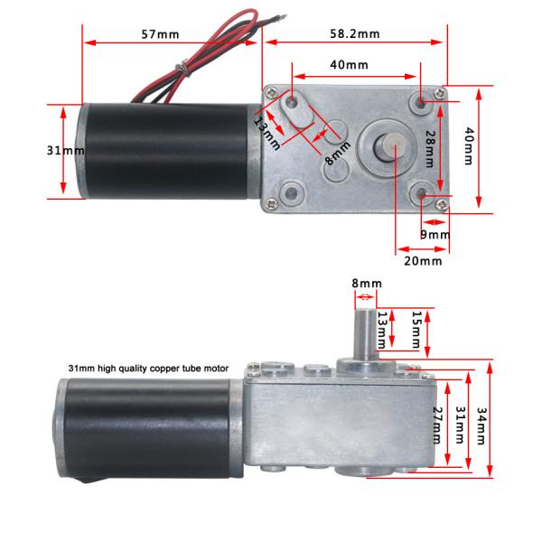 Подгонянное уменьшение Dc мотора планетарной шестерни червя 12v 24v микро-