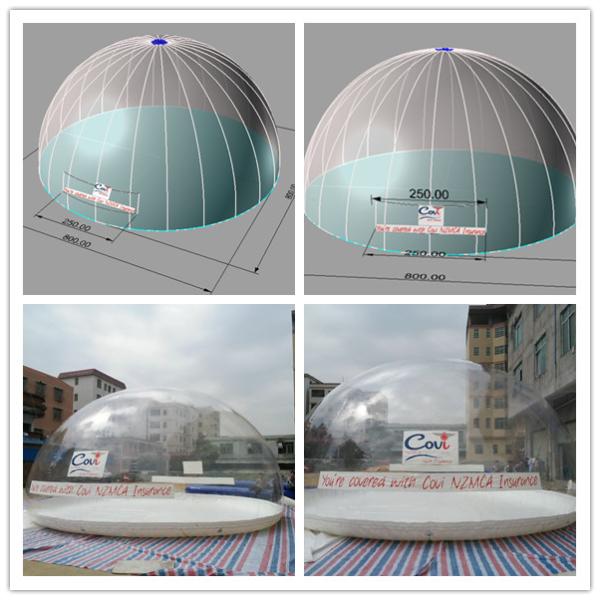 Custom Logo Printed 8m Dia Inflatable Transparent Bubble Tent For Advertising